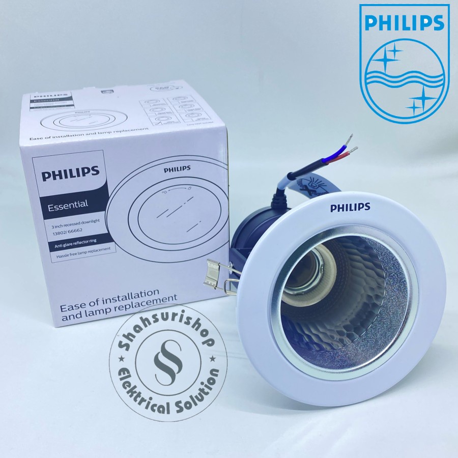 PHILIPS DOWNLIGHT RECESSED WHITE 66662 3 INCH 3&quot; PUTIH MAX 9 WATT