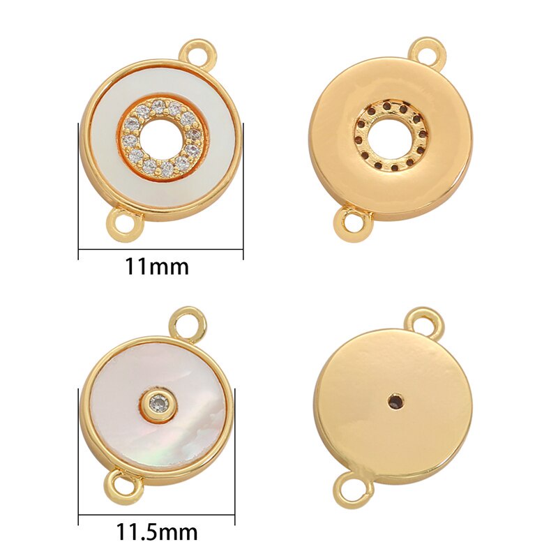 18K Gold Plated  Bohemia Charm Pendants Round Hollow DIY Connectors Dangle Earring Necklace Making Wholesale