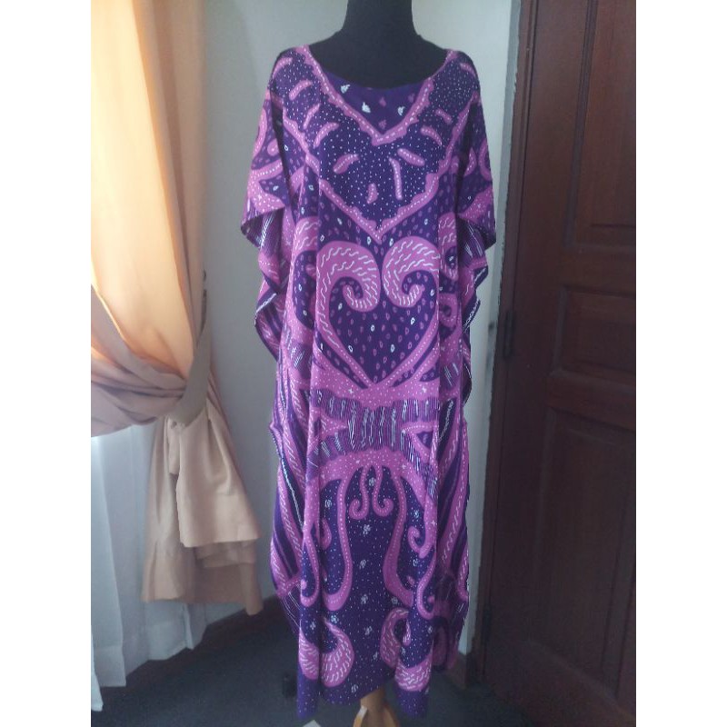 Daster Lowo Panjang Jumbo Kencana Ungu Hijau