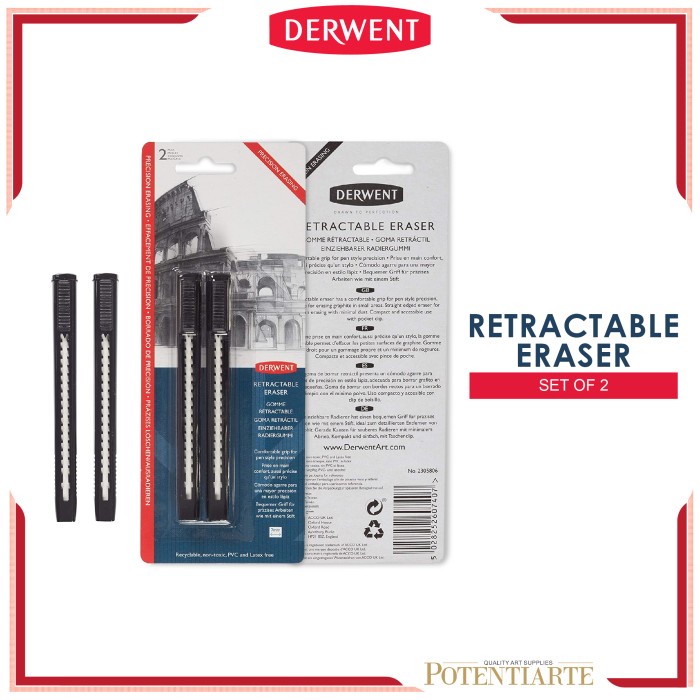 

Penghapus Pensil Derwent Retractable Eraser Set 2 Blister Pack