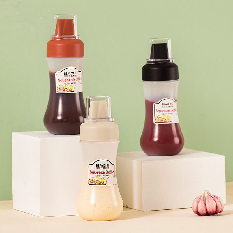 Botol Saus Botol Minyak Botol Kecap Botol Mayonaise Saos Portable 280ml Bahan Plastik PP silikon