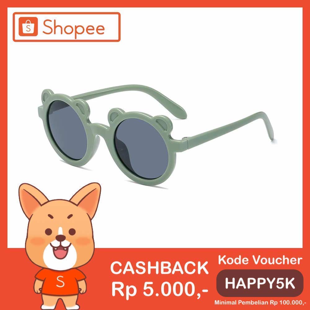 Kacamata Anak [ Hijau ] Anti Radiasi Blue Ray UV 400 - Laki-laki &amp; Perempuan Korea - HM814