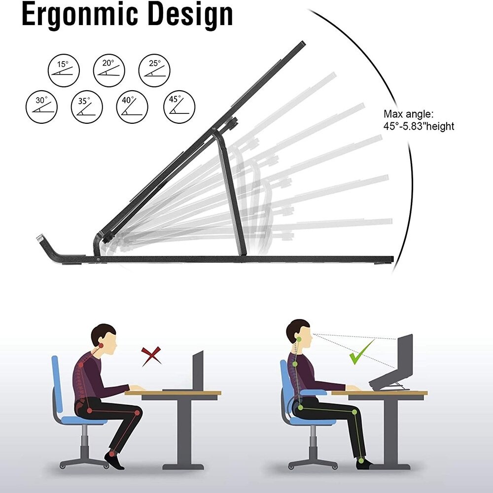 Laptop Stand Riser Foldable Adjustable 8 Speed