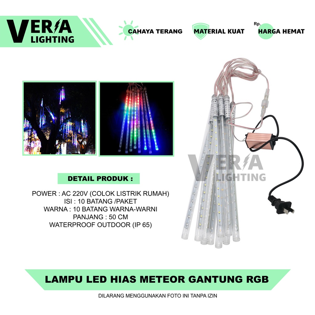 Lampu Meteor LED SMD / Lampu Hias Gantung RGB Warna Warni