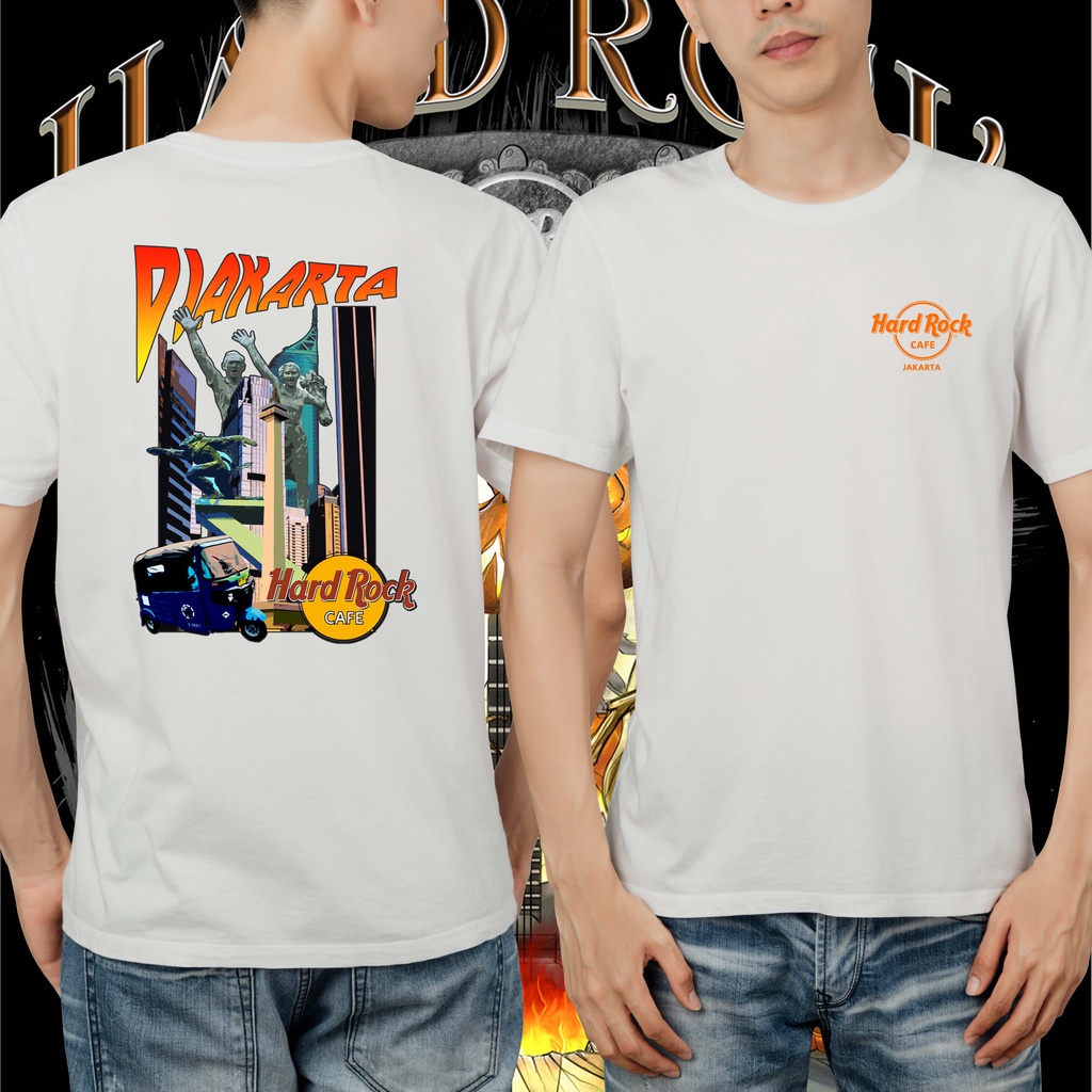 Kaos HardRock Cafe JAKARTA - HITAM PUTIH NAVY Kualitas super LIKA_001