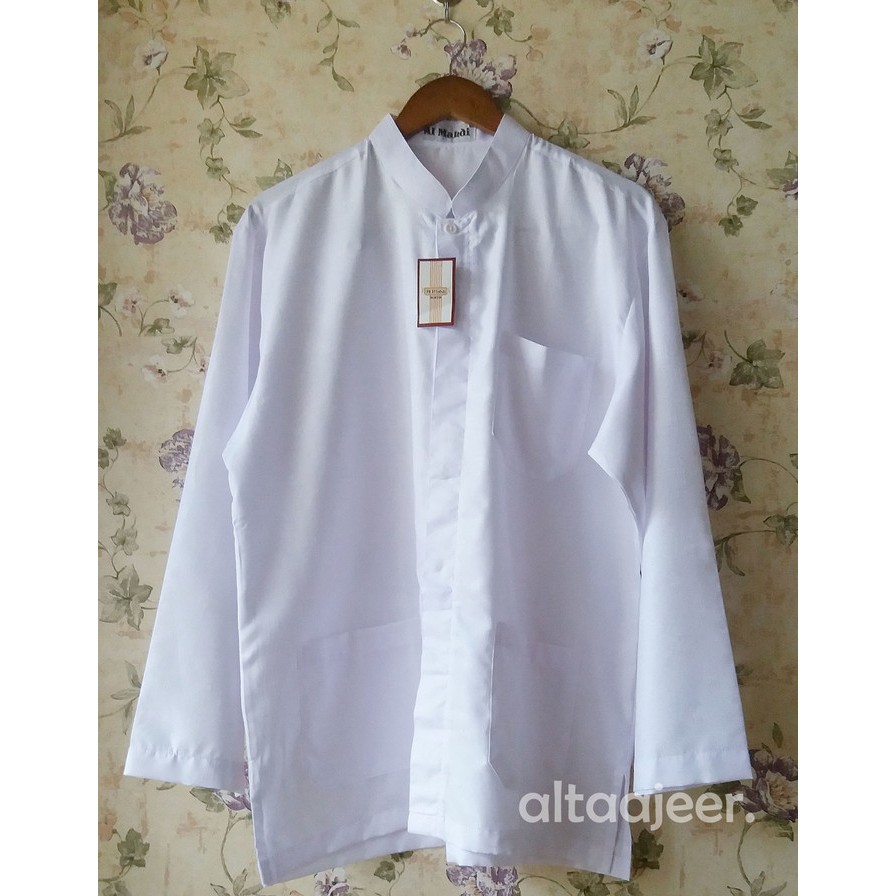 Al Mahdi baju koko putih krah - Putih- M
