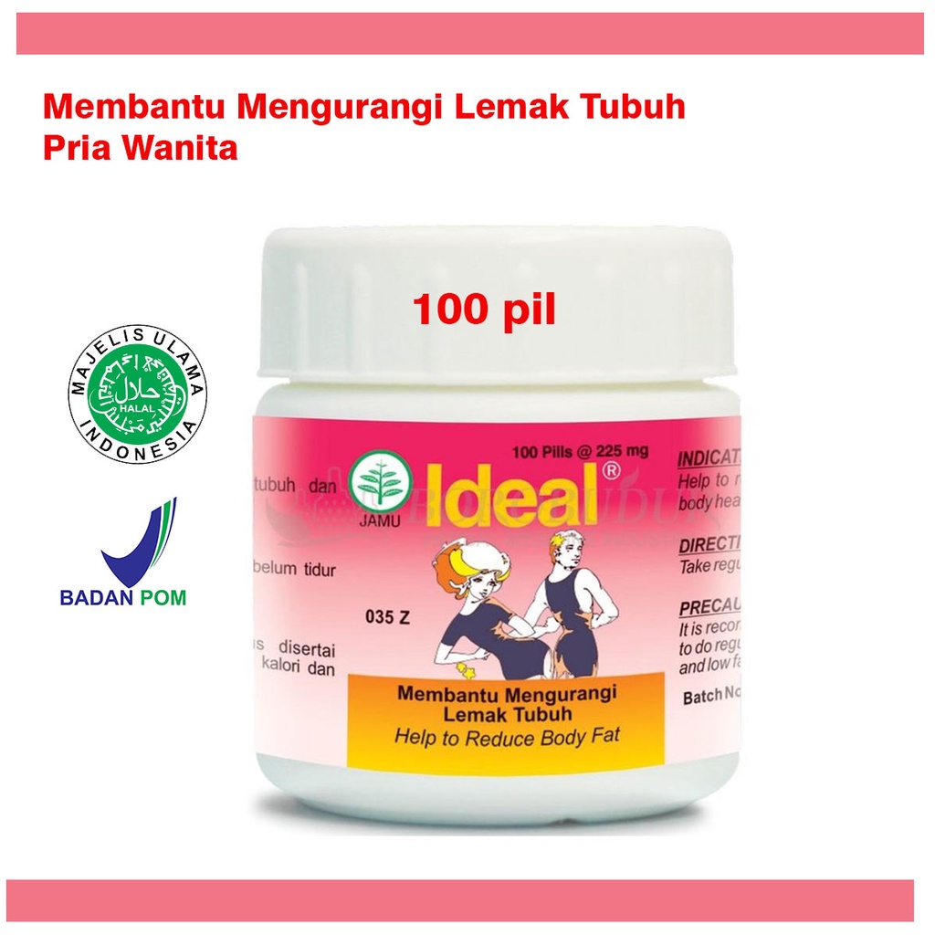 pelangsing bpom ORI - OBAT DIET ampuh alami IDEAL 100 PIL BOROBUDUR