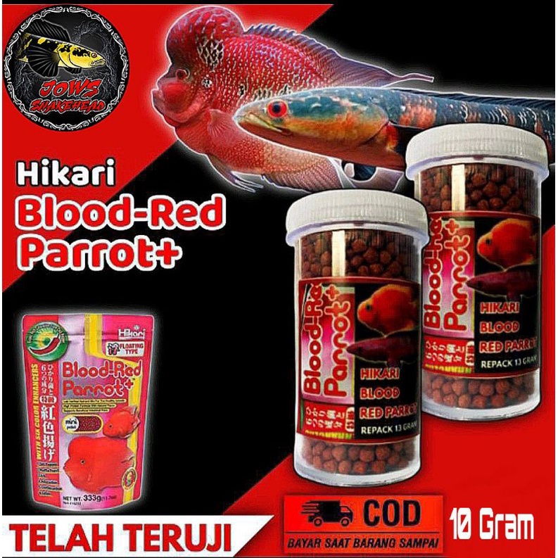 BLOOD RED PARROT original pakan ikan pigmen red seperti louhan channa parrot dll