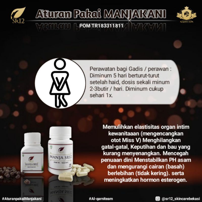 MANJAKANI SR12 BUTIR / PROMIL / SOLUSI KEPUTIHAN / ATASI MASALAH KEWANITAAN / MANJA SR12 / OBAT KISTA / MANJAKANI SR12 HERBAL SKINCARE BPOM BUTIR / PROMIL / SOLUSI KEPUTIHAN / ATASI MASALAH KEPUTIHAN MIOM KISTA