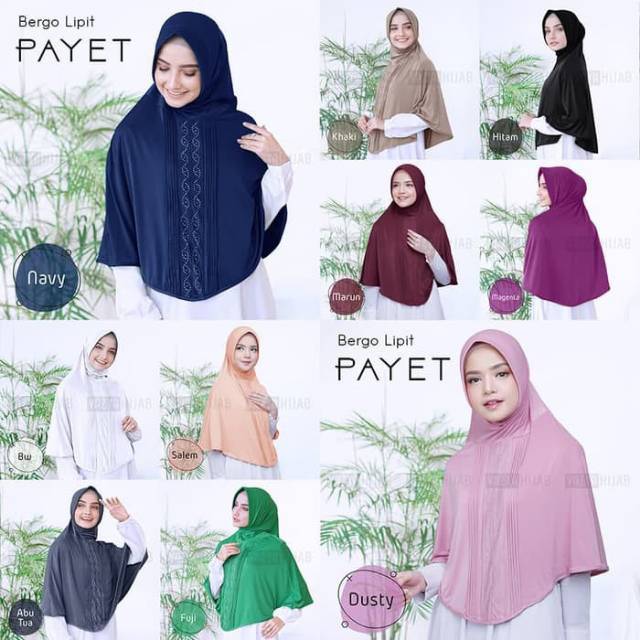 Hijab instant/jilbab instant Bergo Lipit Payet