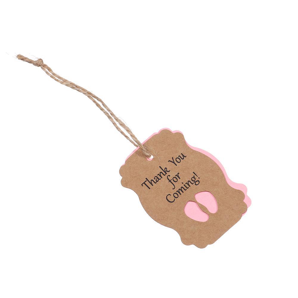 Nanas 50PCS Baby Shower Hanging Tag Boy or Girl Perlengkapan Pesta Gender Reveal Packing Label