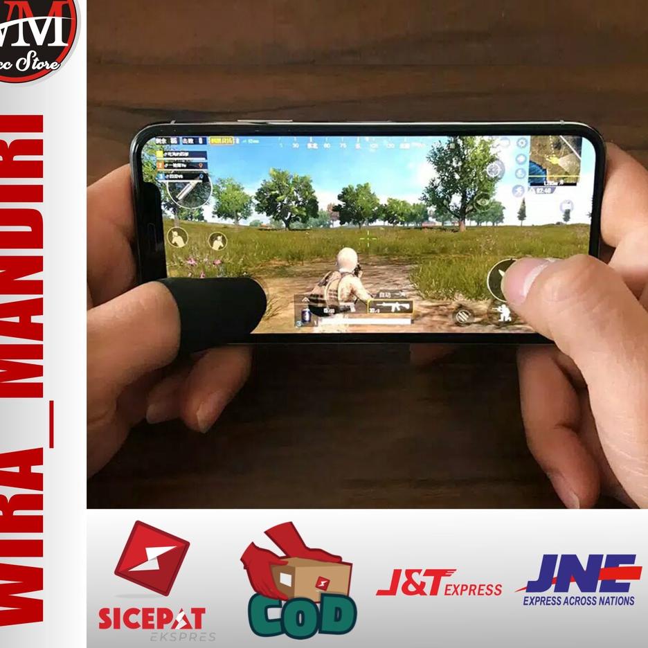 [PRODUK 0MY0P] Sarung Jempol Jari Bahan Karet Touch Screen Anti Keringat Sepasang Untuk Game PUBG CO