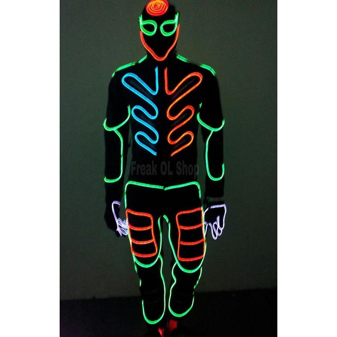 EL Wire/flexible neon wire/led wire 5 Meter with power supply baterai