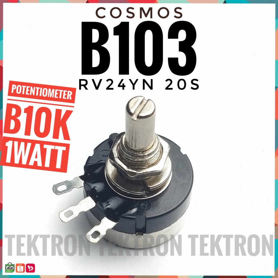 Cosmos Wire Wound Potentiometer B103 B10K 1Watt 1W 10K 103 ORI Asli