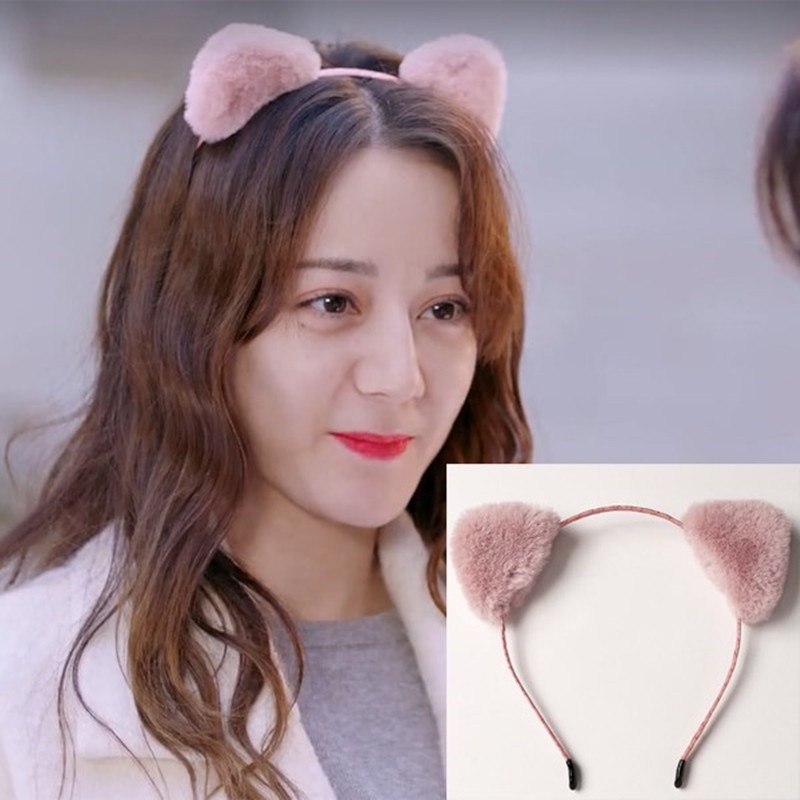 Korea bando Pita Rambut Telinga Kucing Lucu Cuci Muka Headband Simple Press Hair Clip Headwear -PD