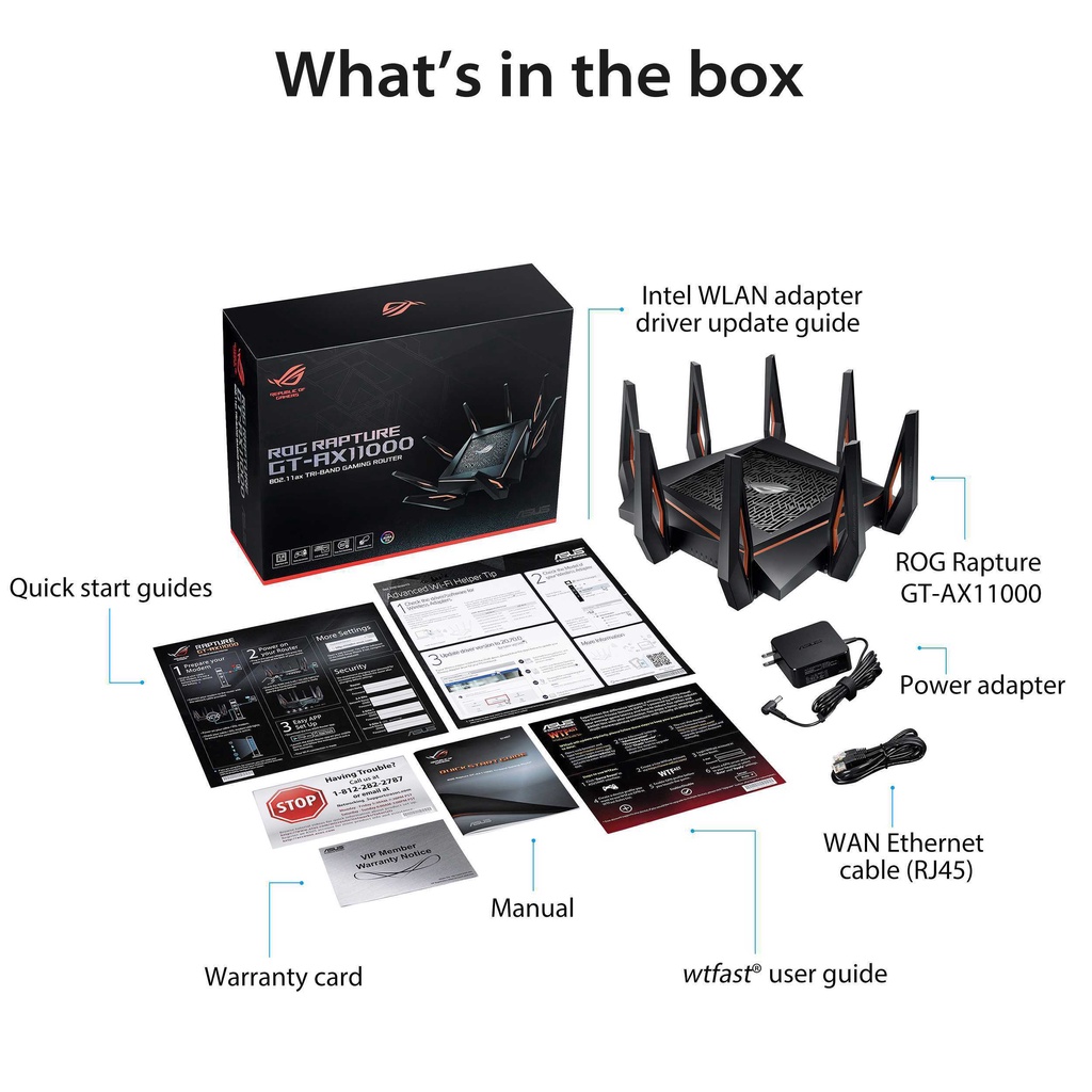 Router Asus ROG Rapture GT-AX11000 Tri-Band PS5 Gigabit Gaming WiFi 6