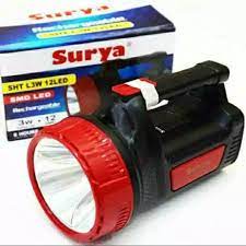 SENTER TANGAN SURYA LED 3W 10 LED