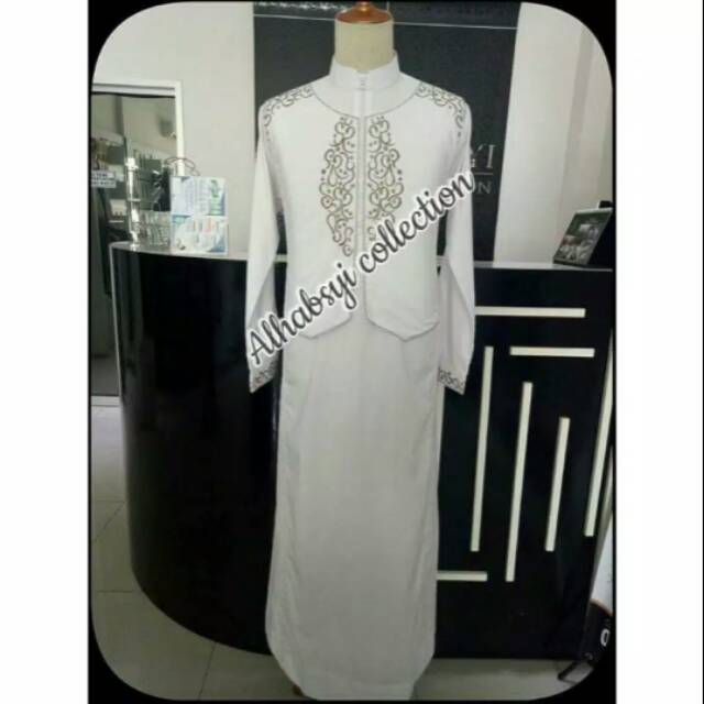 GAMIS EXCLUSIVE "WHITE CARDIGAN" By Alhabsyi Collection