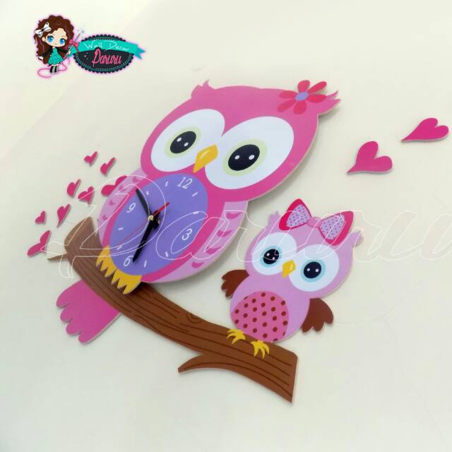 Jam unik lucu - DIY wall clock owl