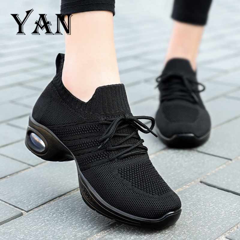 YAN Sepatu Dance Wanita Sepatu Olahraga Wanita Untuk Yoga Breathable Anti Selip