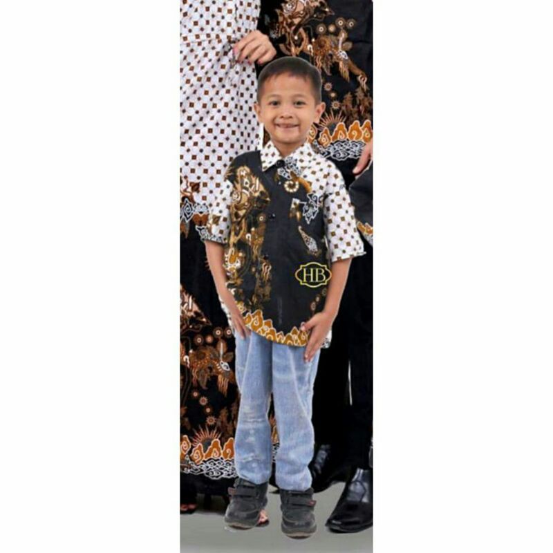 BATIK COUPLE KELUARGA sania ruffle batik ori motit Wayang / Sarimbit batik-Hem Anak