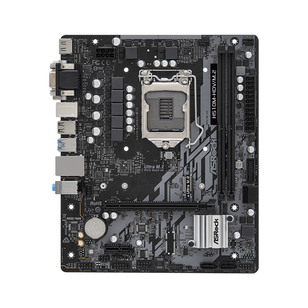 ASROCK MOTHERBOARD Intel Gen H510 mATX H510M-HDV/M.2