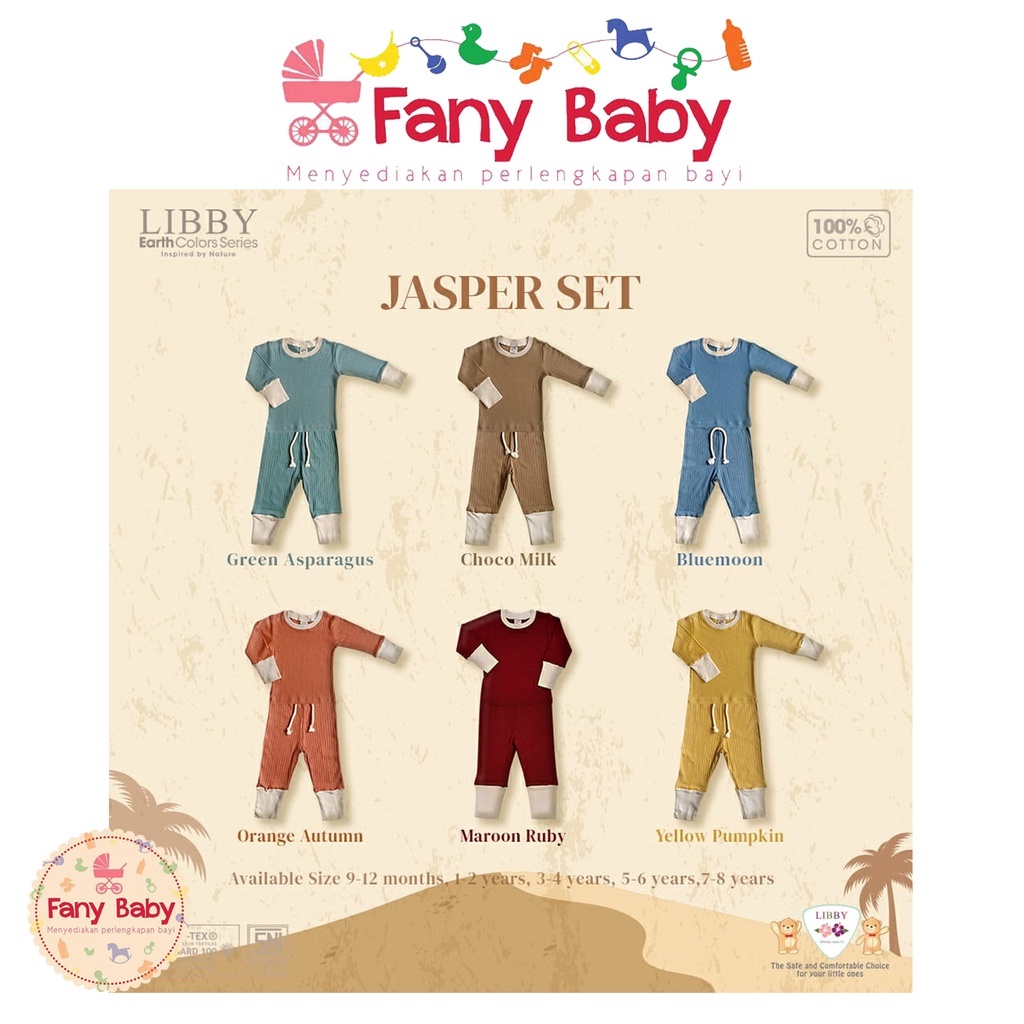 LIBBY EARTH JASPER SET PANJANG [ 7-8 YEARS ]