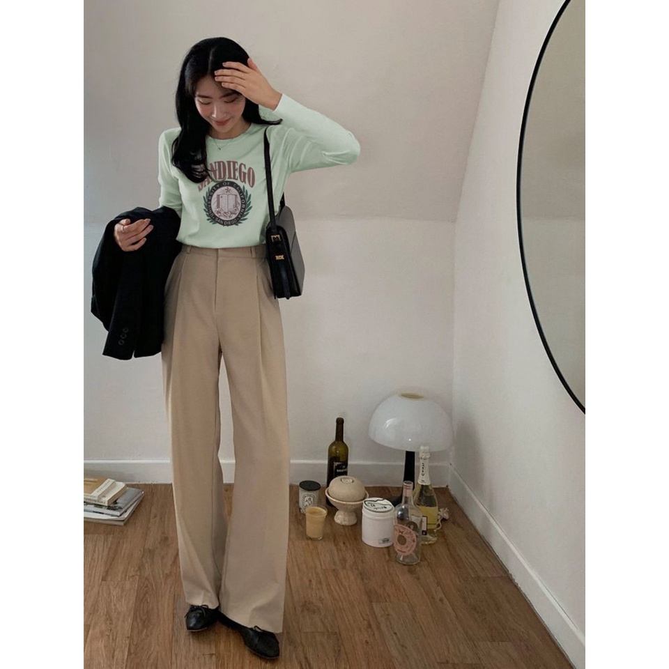 SANDIEGO CROOPE Sweater Crewneck Oblong Oversize Wanita- Crop Top Sweater Terbaru Fashion Terkini Korean Style