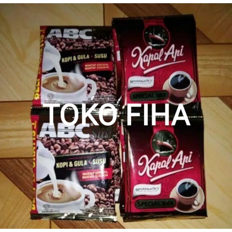 

Kopi ABC Susu 31gr / Kapal Api Spesial Mix 25gr - Sachet/Renteng