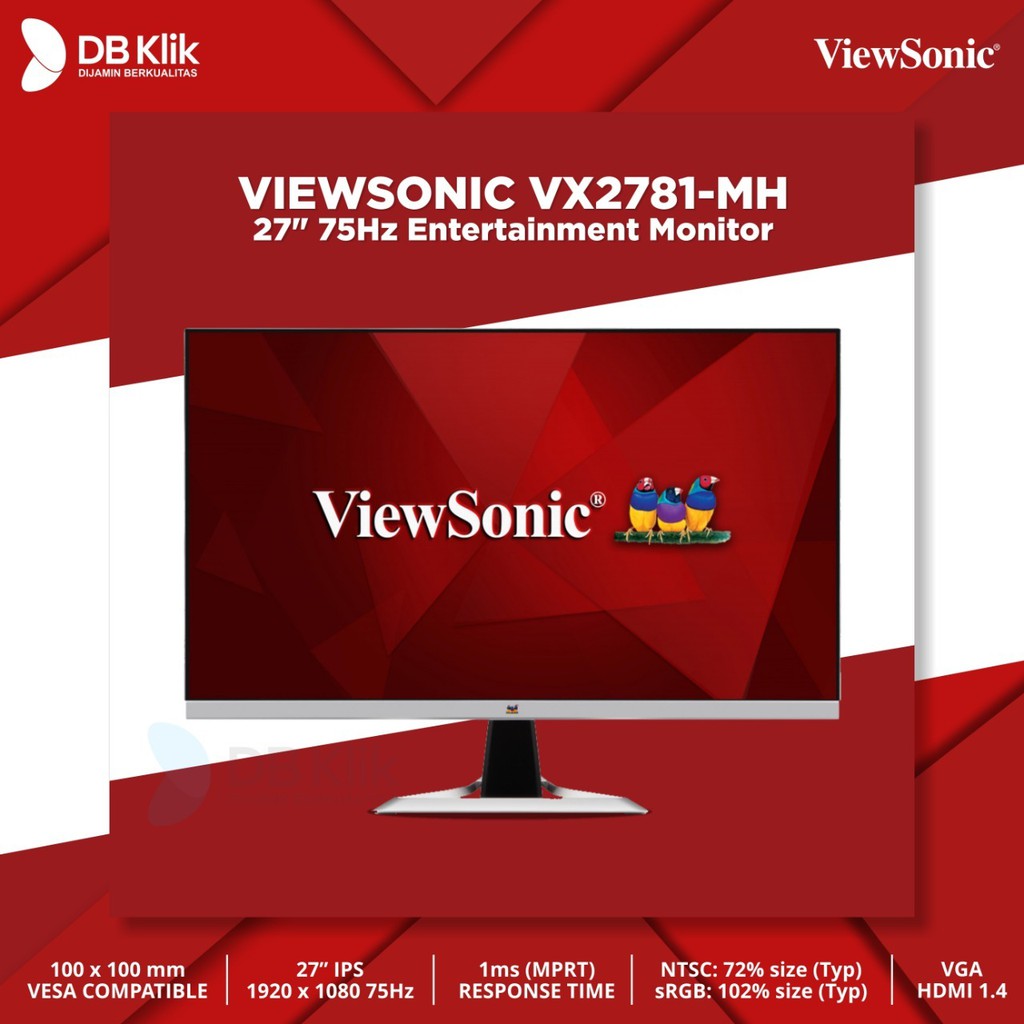 LED Monitor VIEWSONIC VX2781-MH 27 Inch 75Hz Full HD HDMI VGA | VX2781