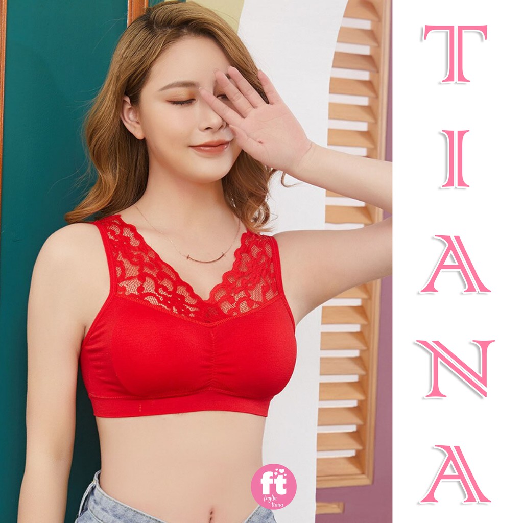 TIANA | Bra Seamless Ada Busa / Elastis Sexy Bralette / Atasan Rajut Busa / art TN MS 1931