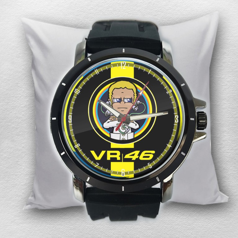 VR46 Valentino Rossi Jam Tangan Pria Rubber Custom