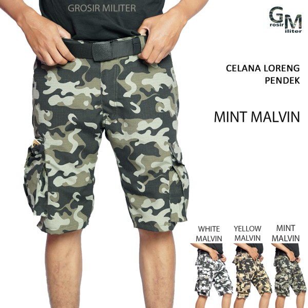 Celana Tactical Cargo Malvin Loreng Pendek Original GM