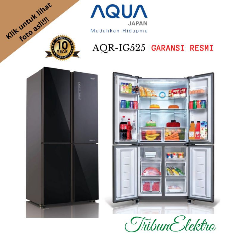Kulkas Besar 4 Pintu Side By AQUA Multidoor