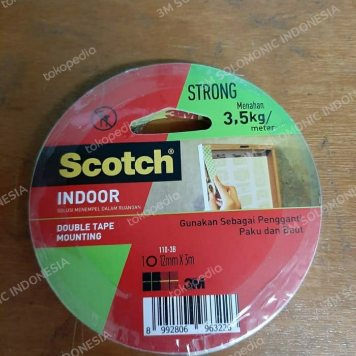 

Gaya 3M Double Tape Mounting Scotch Size 12Mm X 3Mtr / Mounting Tape 110-3A Hemat