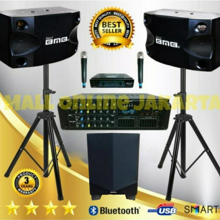 paket karaoke bmb 8 inch subwoofer 12 inch ori bluetooth sound system