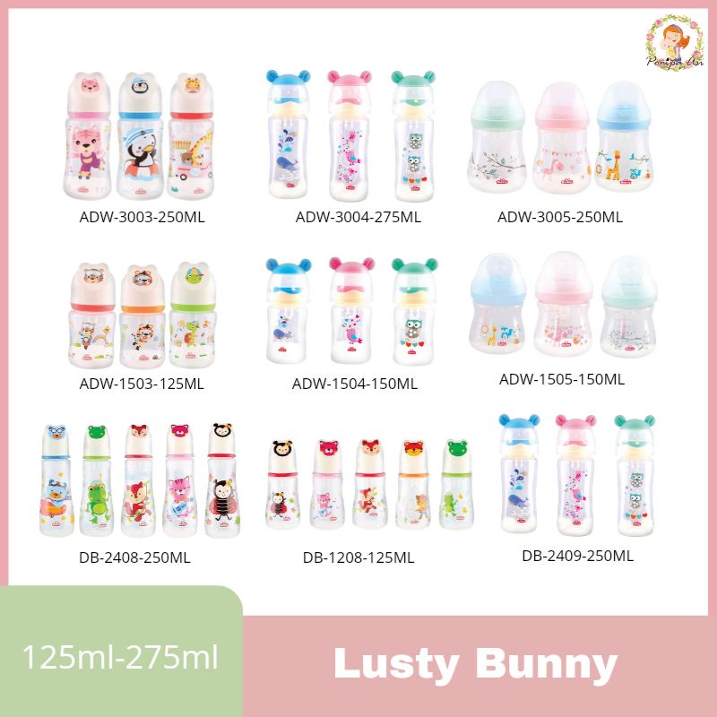 Lusty Bunny Dot Botol Susu Bayi Wide Neck Murah Berkualitas Premium By Mallpompaasi