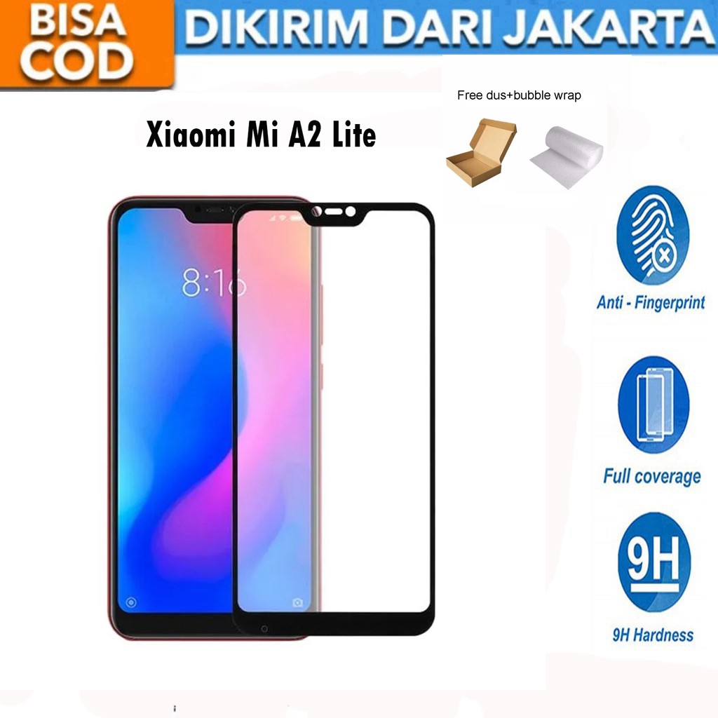 Tempered Glass Xiaomi Mi A2 Lite Full Cover / Full Screen Protector Anti Gores