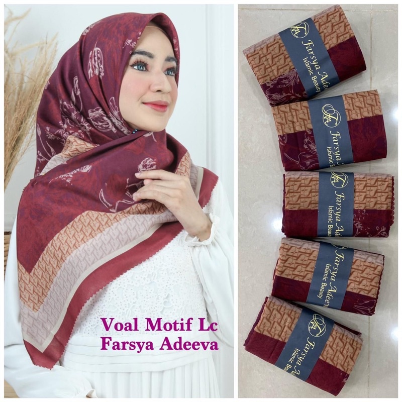 Part 2 hijab jilbab SEGIEMPAT DEKA Motif Voal premium by KAYLA (BEBAS PILIH MOTIF)-5