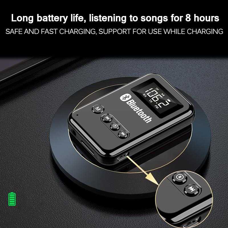 Audio Bluetooth 5.0 Transmitter Receiver Adapter AUX FM Audeo Bluetoth Mode Transmitter Speaker Blutut Ampli Recever Terbaru