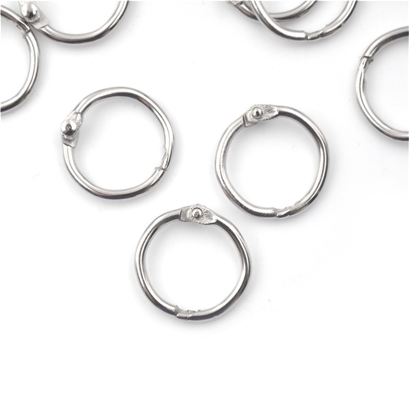{LUCKID}50 Pcs Staple Book Binder 20mm Outer Diameter Loose Leaf Ring Keychain
