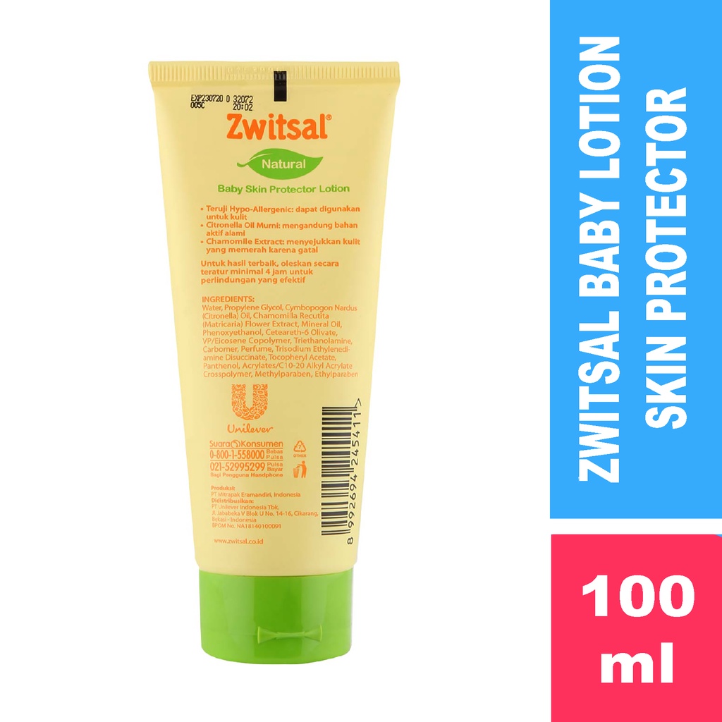 Bisa COD Zwitsal Baby Skin Protector Lotion Citronella &amp; Chamomile Tube 100 ml