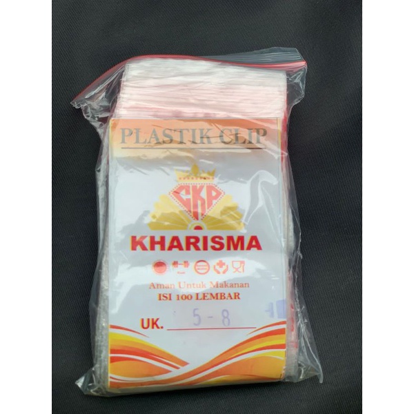 Kantong plastik klip 5x8 100pcs clip ziplock zipper pouch / kangtong plastik klip emas,obat.saus