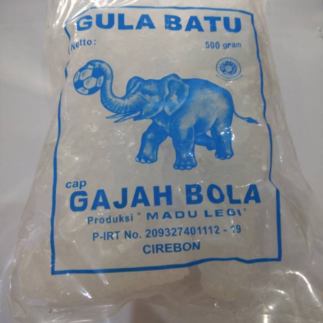 

Gula Batu Cap Gajah Bola atau Cap Merak kemasan 500 gram