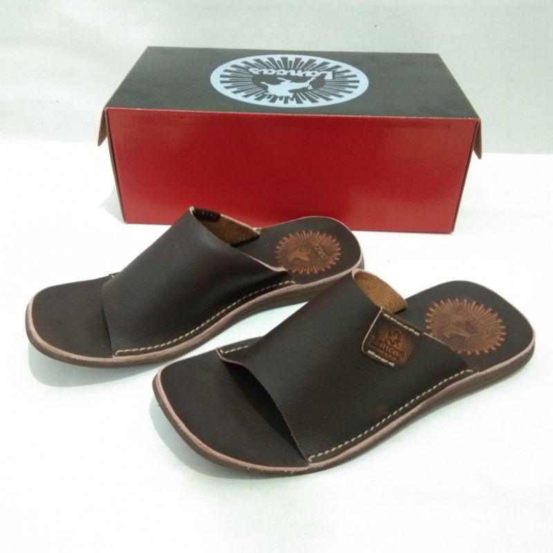 SANDAL PRIA KULIT LANCAS MODEL KOKOP COWO