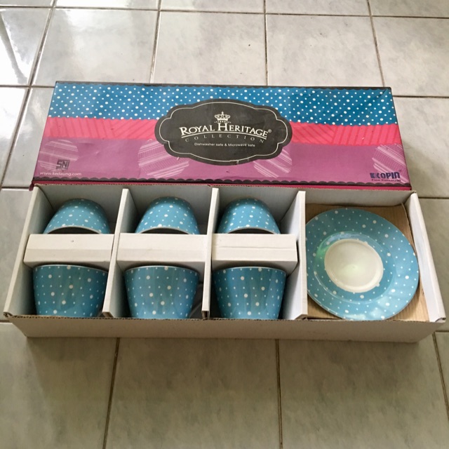 Tea Set KOPIN Royal Heritage blue polkadot 6pcs