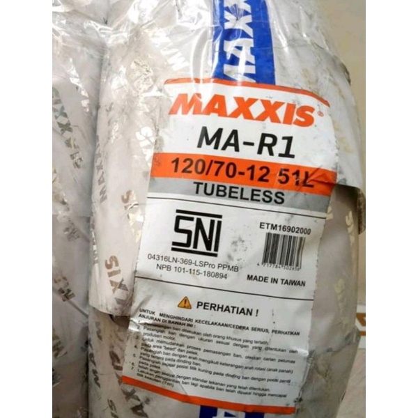 Ban motor Maxxis MA-R1 120/70-12 vespa tubeles no pirelli
