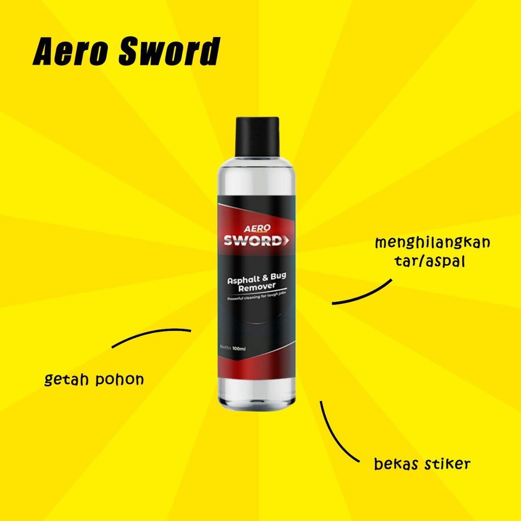 (BONUS LAP MICROFIBER) Aero Sword PENGHILANG BEKAS STIKER, ASPAL, GETAH POHON