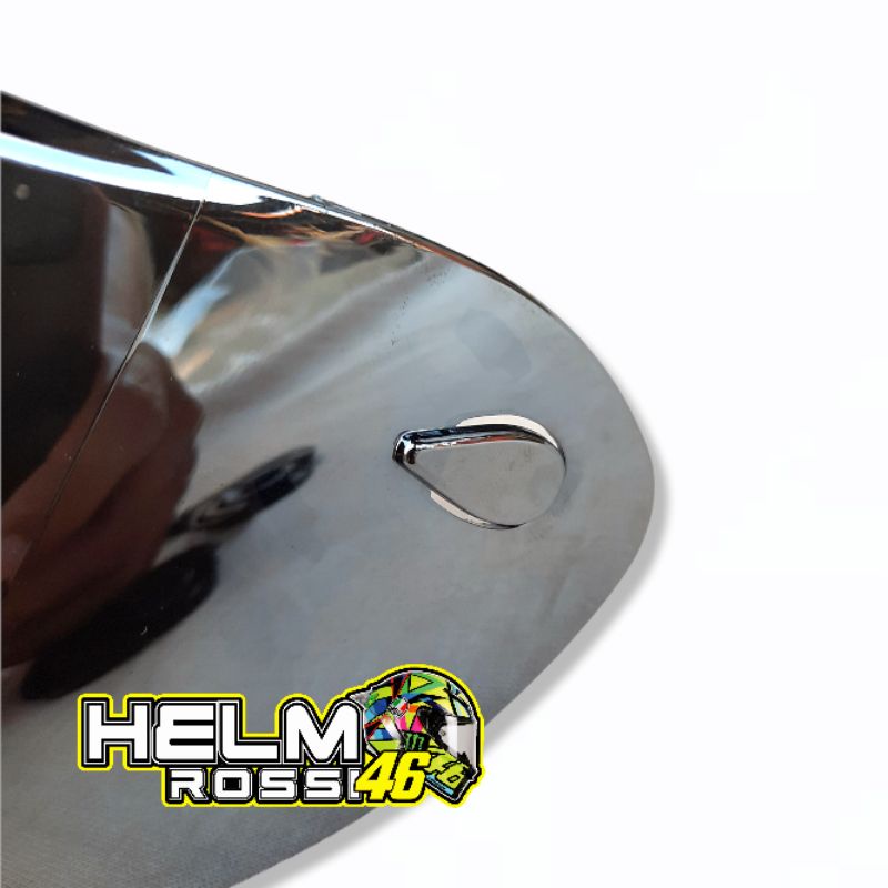 Kaca Visor Helm NHK R6 R 6 FLAT Datar Model Venom Iridium Silver Chrome Gratis Rachet Bracket