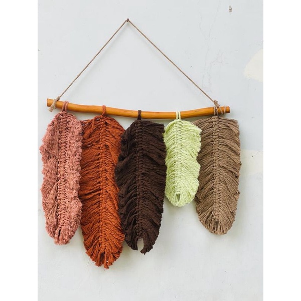 READY STOK) macrame hiasan dinding daun panjang/ Wall hanging/ Dekorasi rumah